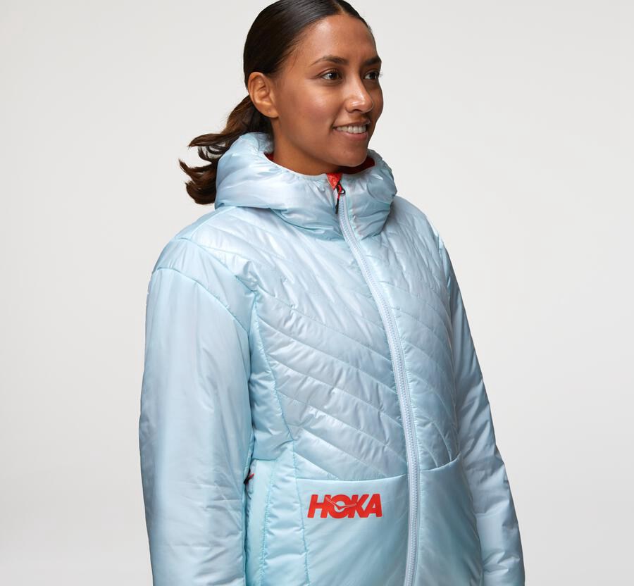 Hoka Australia One One Puffy - Womens Jackets Blue - YBOXA-1305